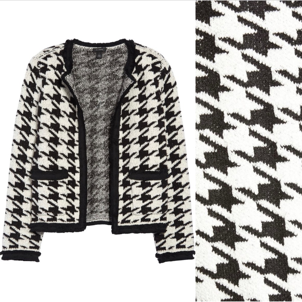 Halogen Marl Houndstooth Knit Jacket - Picture 4 of 5
